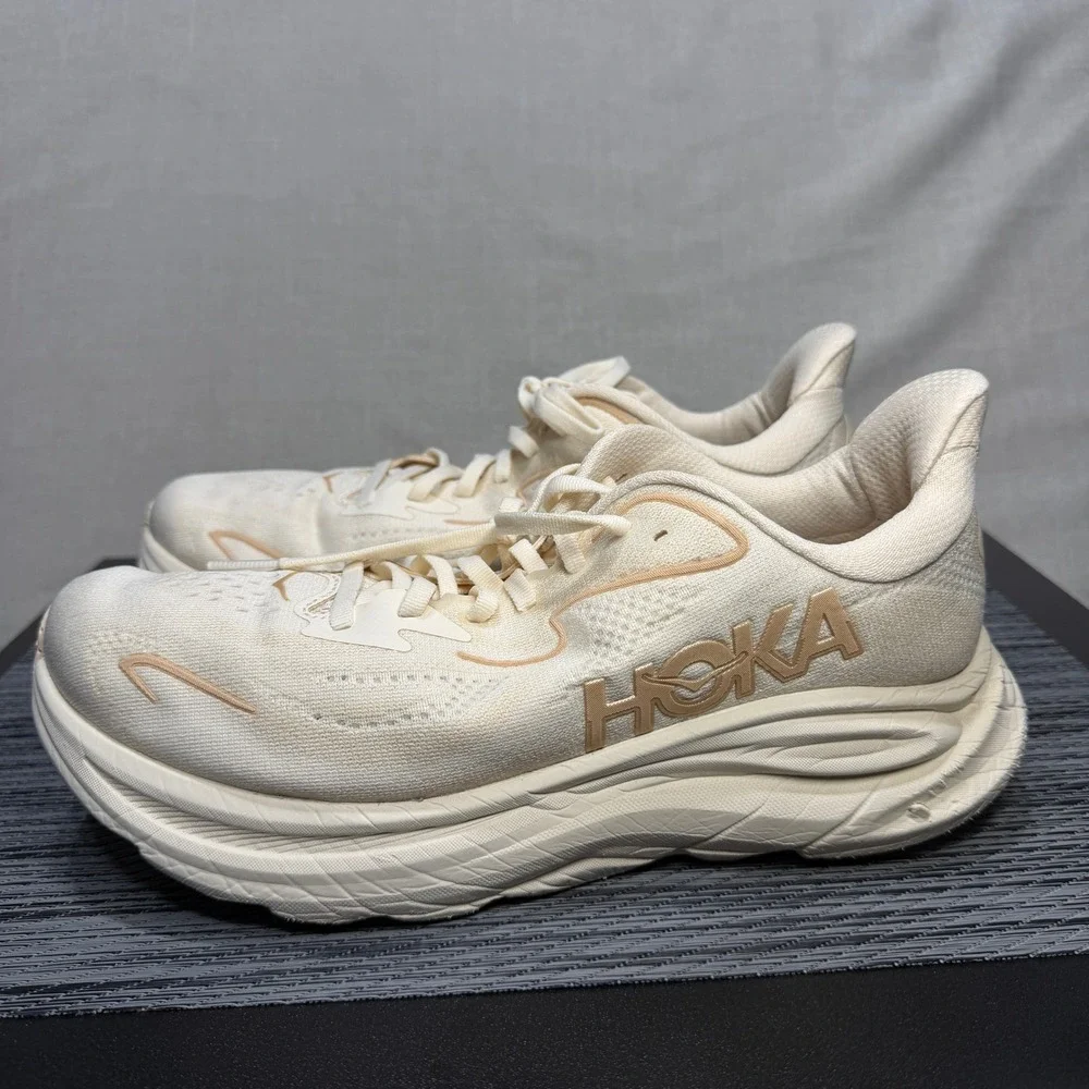 Hoka Clifton 9 Shoes - Women's 9.5 - Vanilla Birch Beige Running 1127896-VCH